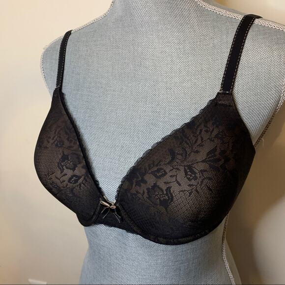 Maidenform Nude Black Lace Full Coverage Bra 34D - Picture 4 of 5